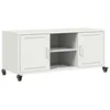 Image de vidaXL Meuble TV blanc 100,5x39x43,5 cm acier