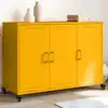 Image de vidaXL Buffet jaune moutarde 100,5x39x72 cm acier