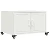 Image de vidaXL Salontafel 68x50x43,5 cm staal wit