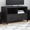Image de vidaXL Meuble TV noir 68x39x43,5 cm acier