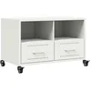 Image de vidaXL Tv-meubel 68x39x43,5 cm staal wit