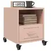 Image de vidaXL Tables de chevet 2 pcs rose 36x39x43,5 cm acier