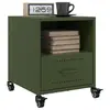 Image de vidaXL Tables de chevet 2 pcs vert olive 36x39x43,5 cm acier