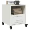 Image de vidaXL Tables de chevet 2 pcs blanc 36x39x43,5 cm acier