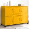 Image de vidaXL Buffet jaune moutarde 100,5x39x72 cm acier