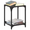 Image de vidaXL Tables basses avec dessus en verre noir 2 pcs 30x30x40 cm acier
