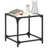 Image de vidaXL Table basse avec dessus en verre transparent 40x40x40 cm acier