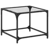 Image de vidaXL Table basse avec dessus en verre transparent 50x50x40 cm acier