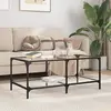 Image de vidaXL Table basse avec dessus en verre transparent 98,5x50x40cm acier