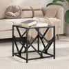 Image de vidaXL Table basse avec dessus en verre transparent 40x40x41 cm acier