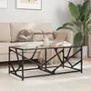 Image de vidaXL Table basse avec dessus en verre transparent 98,5x50x41cm acier