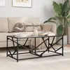 Image de vidaXL Table basse avec dessus en verre noir 98,5x50x41 cm acier