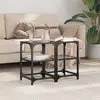 Image de vidaXL Tables basses avec dessus en verre noir 2 pcs 30x30x45 cm acier