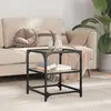 Image de vidaXL Table basse avec dessus en verre transparent 40x40x45 cm acier