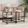 Image de vidaXL Tables basses avec dessus en verre noir 2 pcs 40x40x45 cm acier