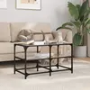 Image de vidaXL Table basse avec dessus en verre noir 78,5x40x45 cm acier