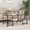 Image de vidaXL Table basse avec dessus en verre noir 98,5x50x45 cm acier