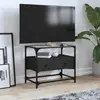 Image de vidaXL Meuble TV et dessus en verre noir 60x35x51 cm bois d'ingénierie