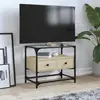 Image de vidaXL Meuble TV avec dessus en verre chêne sonoma bois d'ingénierie