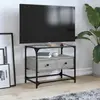 Image de vidaXL Meuble TV avec dessus en verre sonoma gris bois d'ingénierie