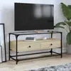 Image de vidaXL Meuble TV avec dessus en verre chêne sonoma bois d'ingénierie