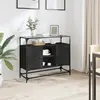 Image de vidaXL Buffet avec dessus en verre noir 98x35x81 cm bois d'ingénierie