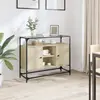 Image de vidaXL Buffet avec dessus en verre chêne sonoma bois d'ingénierie