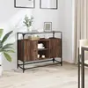 Image de vidaXL Buffet avec dessus en verre chêne marron bois d'ingénierie