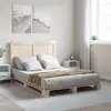 Image de vidaXL Cadre de lit sans matelas avec tête de lit bois massif