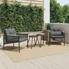 Image de vidaXL Ensemble de meubles de balcon 4 pcs avec coussins acier noir
