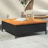 Image de vidaXL Table de jardin noir 70x70x25 cm résine tressée et bois acacia