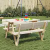 Image de vidaXL Table de pique-nique pour 4 enfants avec trou de parasol sapin
