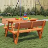 Image de vidaXL Table de pique-nique pour 4 enfants avec trou de parasol sapin