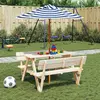 Image de vidaXL Parasol de jardin pour enfants avec poteau en bois Ø120x140 cm