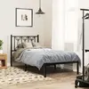 Image de vidaXL Cadre de lit métal sans matelas avec tête de lit noir 75x190 cm