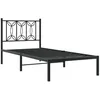 Image de vidaXL Cadre de lit métal sans matelas avec tête de lit noir 90x190 cm
