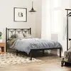 Image de vidaXL Cadre de lit métal sans matelas avec tête de lit noir 107x203cm