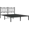 Image de vidaXL Cadre de lit métal sans matelas avec tête de lit noir 140x190cm