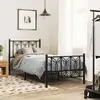 Image de vidaXL Cadre de lit métal sans matelas avec pied de lit noir 75x190 cm