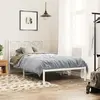 Image de vidaXL Cadre de lit métal sans matelas et tête de lit blanc 100x200 cm