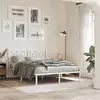 Image de vidaXL Cadre de lit métal sans matelas et tête de lit blanc 135x190 cm
