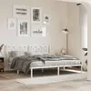 Image de vidaXL Cadre de lit métal sans matelas et tête de lit blanc 180x200 cm