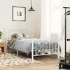 Image de vidaXL Cadre de lit métal sans matelas avec pied de lit blanc 75x190cm