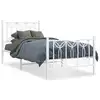 Image de vidaXL Cadre de lit métal sans matelas avec pied de lit blanc 80x200cm