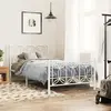 Image de vidaXL Cadre de lit métal sans matelas et pied de lit blanc 100x200 cm
