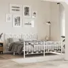 Image de vidaXL Cadre de lit métal sans matelas et pied de lit blanc 183x213 cm