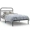 Image de vidaXL Cadre de lit métal sans matelas avec tête de lit noir 107x203cm