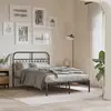 Image de vidaXL Cadre de lit métal sans matelas avec tête de lit noir 120x190cm
