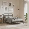 Image de vidaXL Cadre de lit métal sans matelas avec tête de lit noir 120x200cm