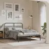 Image de vidaXL Cadre de lit métal sans matelas avec tête de lit noir 140x190cm